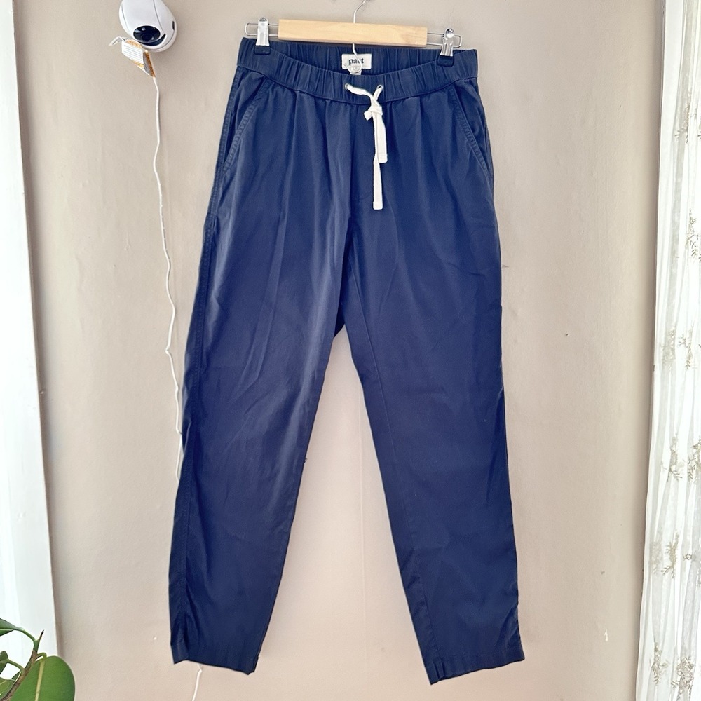 Pact Womens Daily Twill Pull On Pants Size M Gray Tapered Organic Cotton Granola